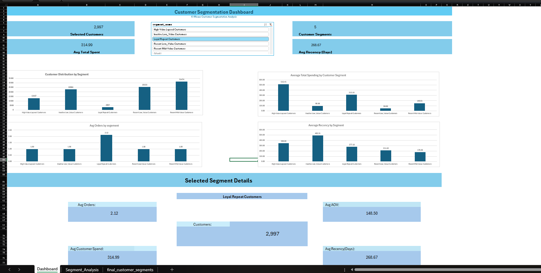 Customer segmentation analysis visualization